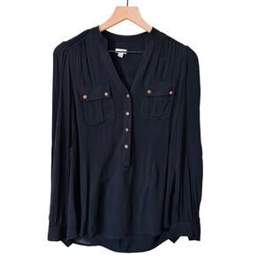O'Dille Anthropologie Black Blouse Top